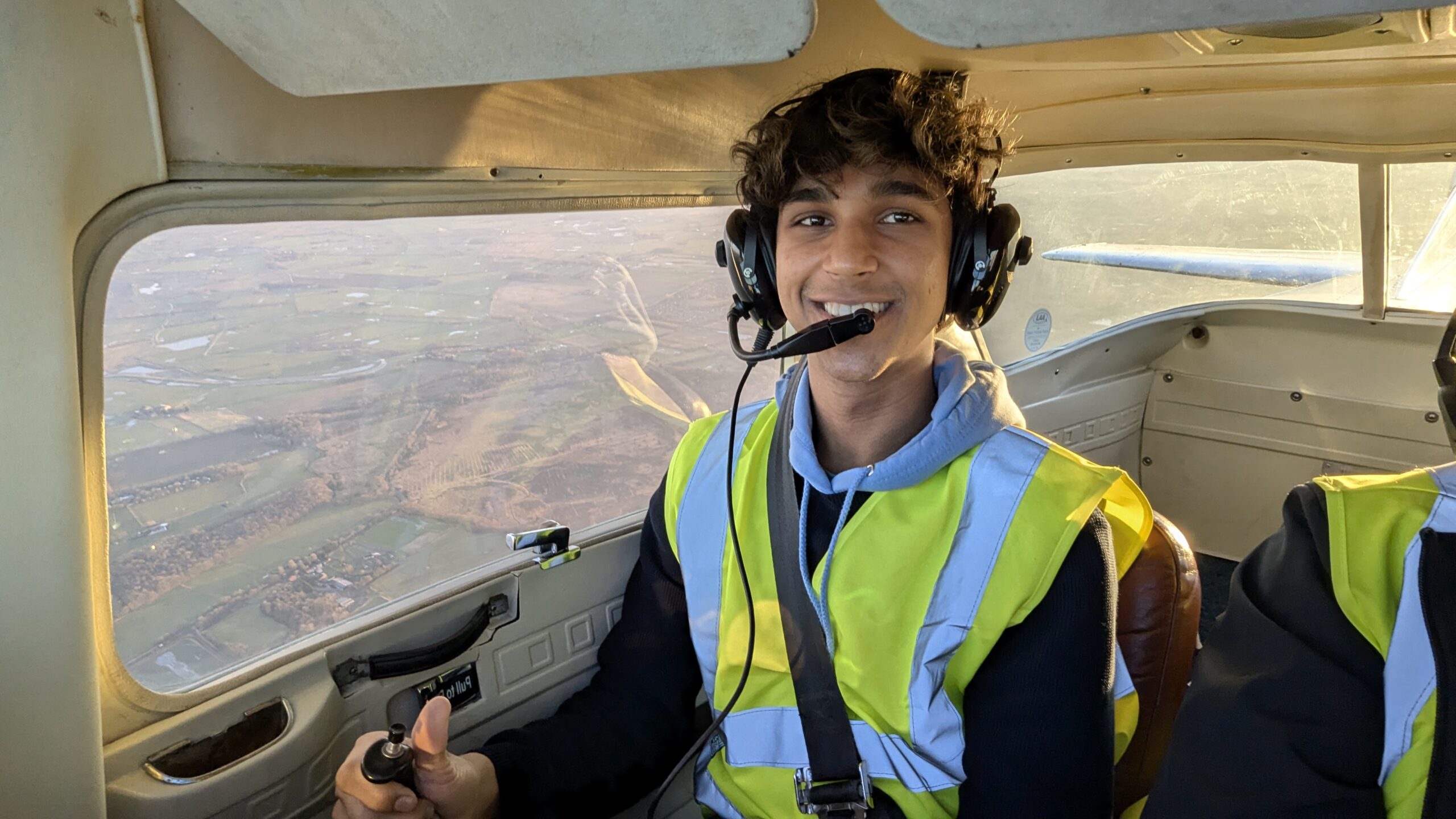Parus Mehra in the cockpit